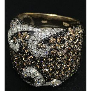 Stunning 14k Diamond Ring Pave 2.75 CT Yellow Gold 8.3G  OTC Signed Sz 6.5